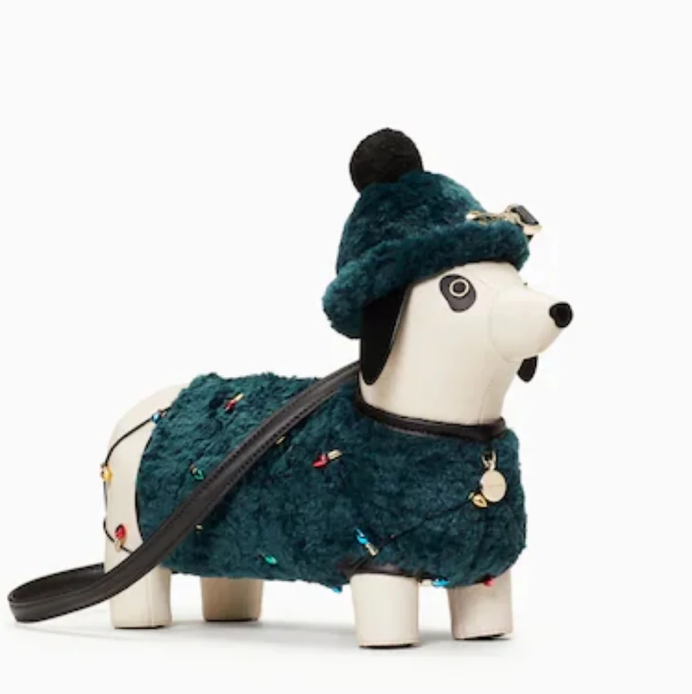 🙀KATE SPADE 😊Claude Dachshund Purse in Peacock Sapphire Multi Shoulder Ba